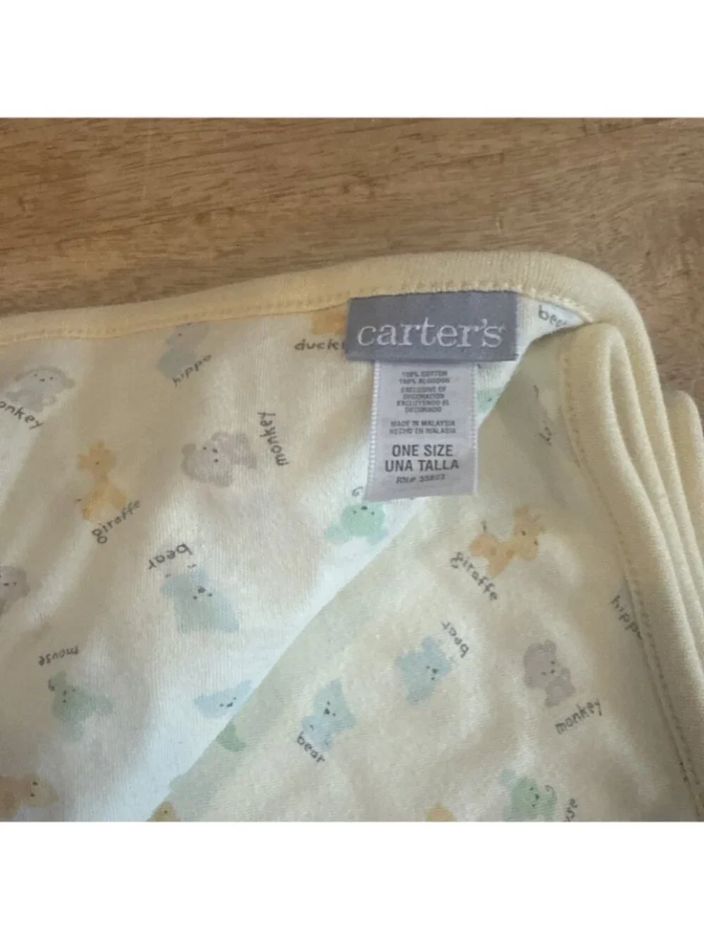 Carters Yellow Giraffe Bee Baby Blanket Animal Reversible Cotton Vintage Lovey